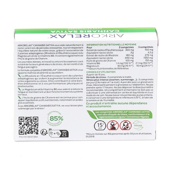 Arkorelax Cannabis Sativa comprimés