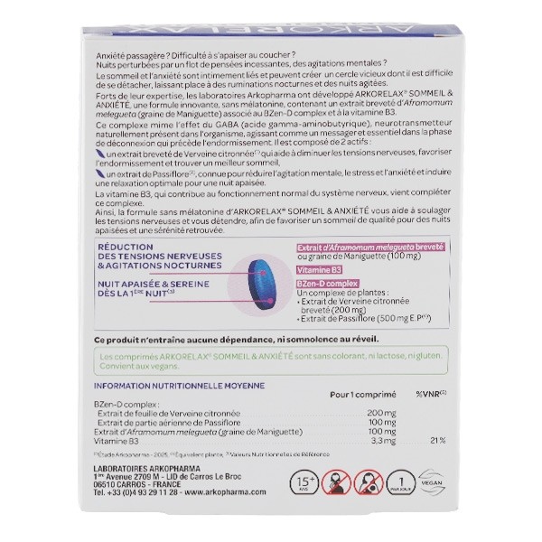 Arkorelax Sommeil et Anxiété comprimés