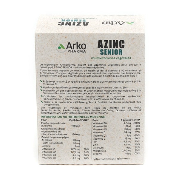 Azinc Senior multivitamines végétales gélules