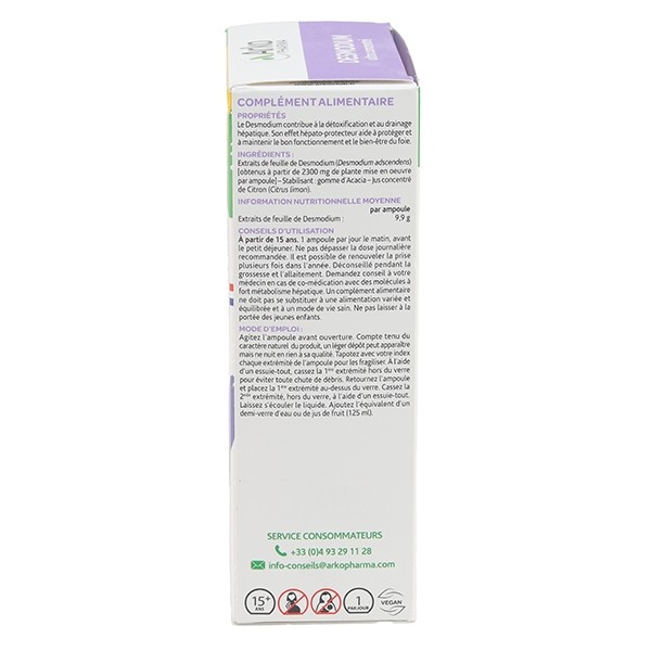 Arkofluides Desmodium ultra concentré ampoules