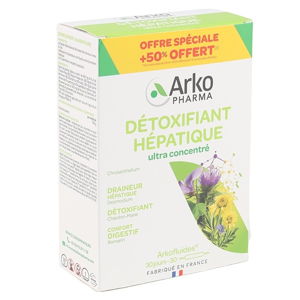Arkofluides Détoxifiant hépatique ampoules