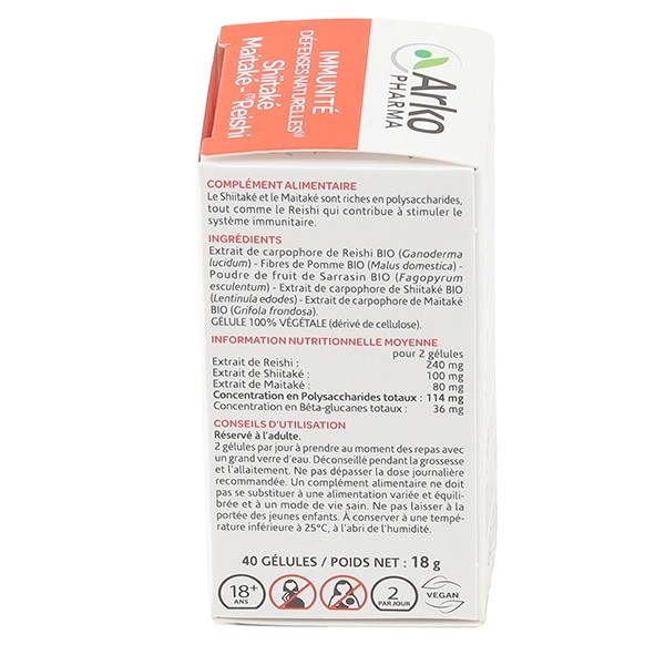 Arkogélules Shiitaké Maitaké Reishi gélules Bio
