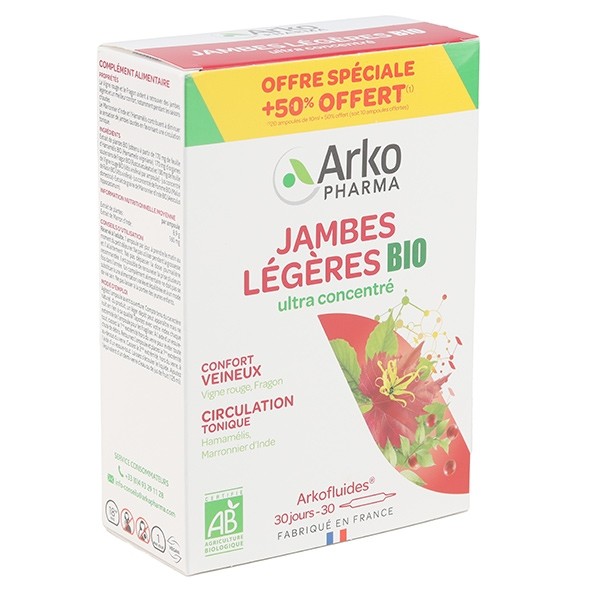 Arkofluides jambes légères bio ampoules