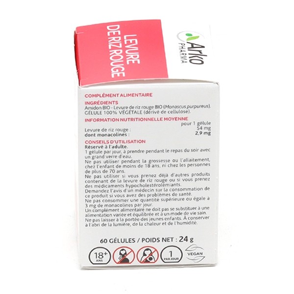 Arkogélules levure de riz rouge bio