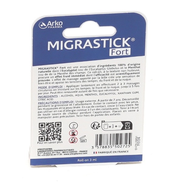 Arkopharma Migrastick Fort Roll-on antimigraineux