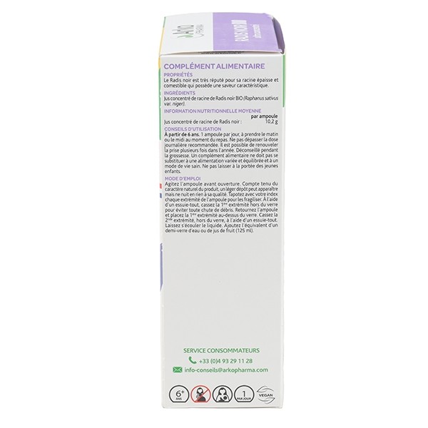 Arkofluides Radis noir bio ampoules
