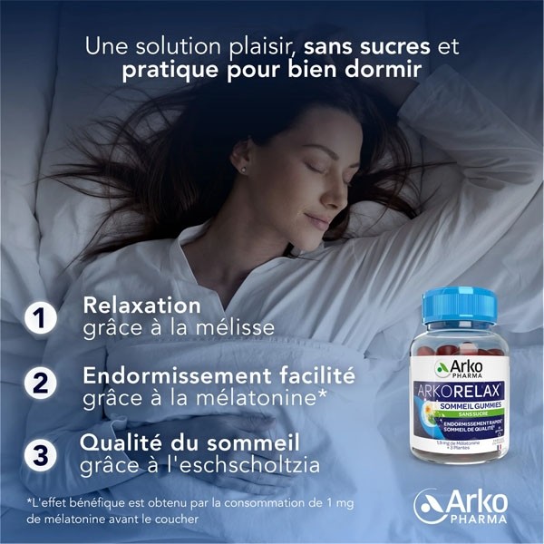 Arkorelax Sommeil mélatonine gummies