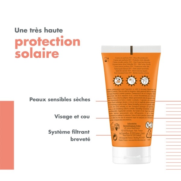 Avène crème solaire sans parfum SPF 50+