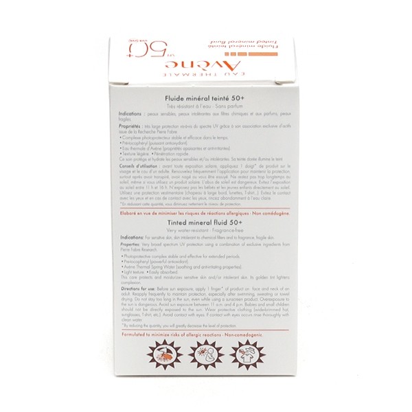 Avène Solaire Fluide minéral teinté SPF 50+