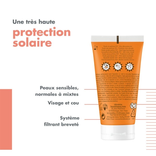 Avène fluide solaire SPF 50+ sans parfum