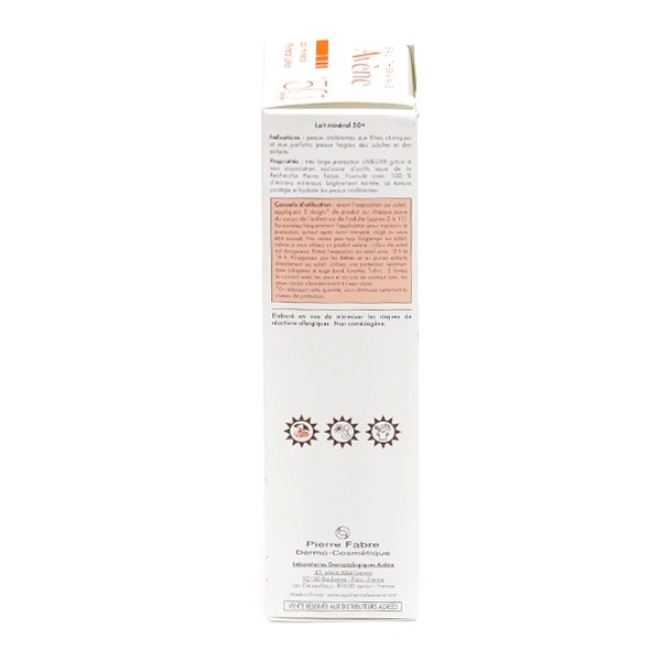 Avene lait minéral solaire SPF 50+