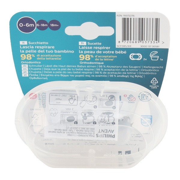 Avent Ultra Air Day and Night Sucette anatomique silicone 0-6 mois