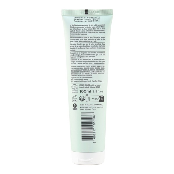 Avril dentifrice blanchissant bio