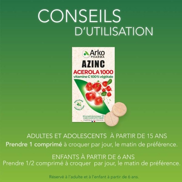 Arkopharma Acérola 1000 végétal Comprimés à croquer