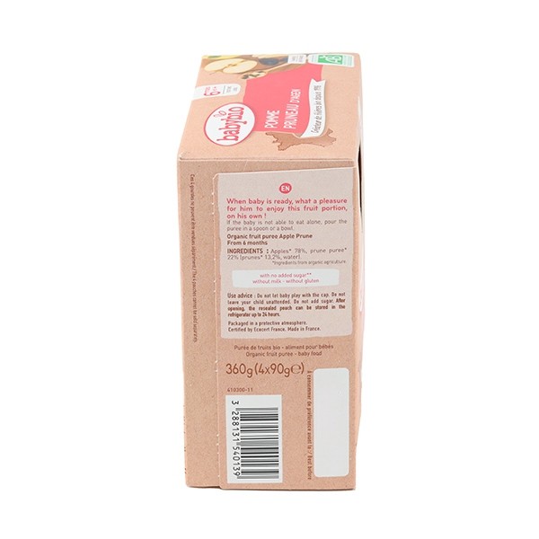 Babybio Gourdes Pomme Pruneau d'Agen Bio