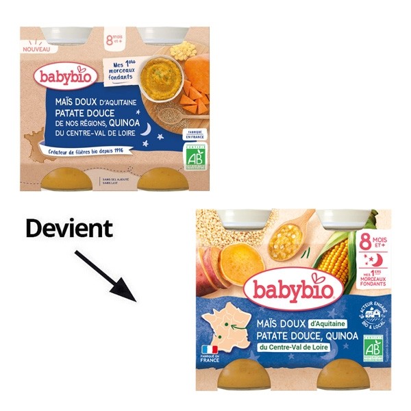 Babybio Petits Pots bébé Maïs doux patate douce quinoa bio