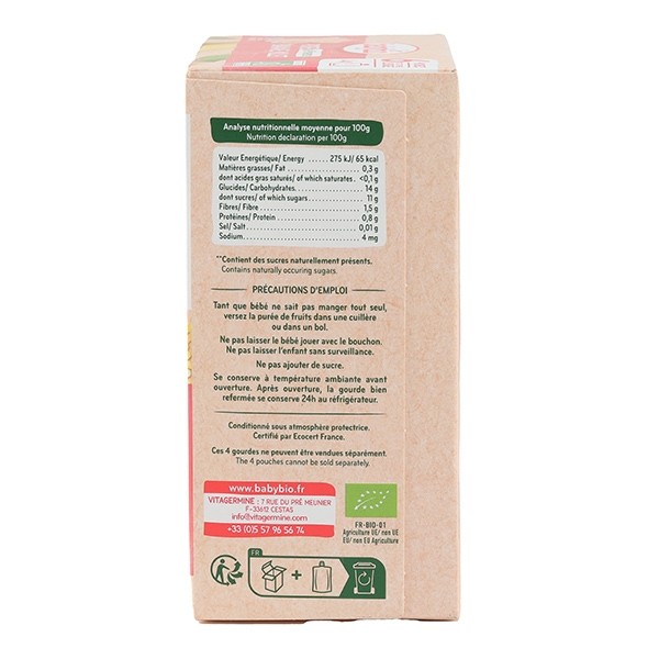 Babybio Gourdes Poire Banane Millet bio