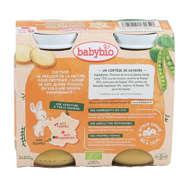 Babybio Petits pots Bébé Légumes et Jambon