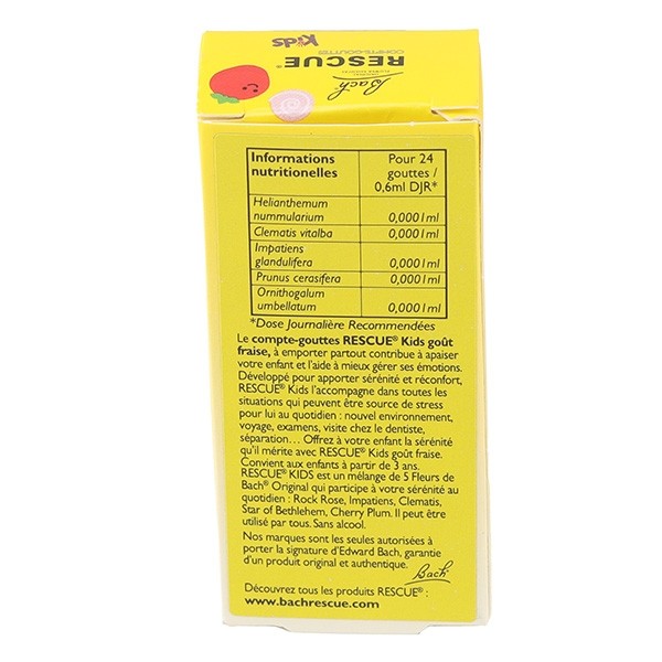 Fleurs de Bach Rescue Kids gouttes fraise