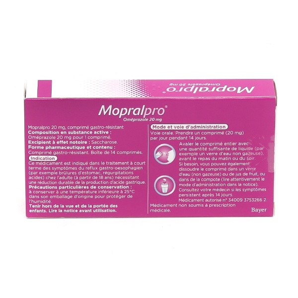 Mopralpro 20 mg comprimé Oméprazole