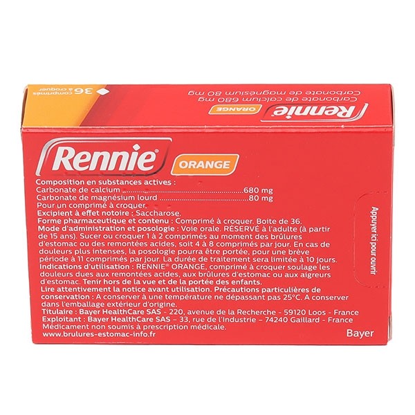 Rennie Orange comprimé à croquer