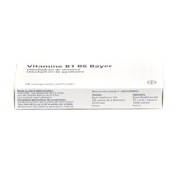 Vitamines B1 B6 Bayer comprimés