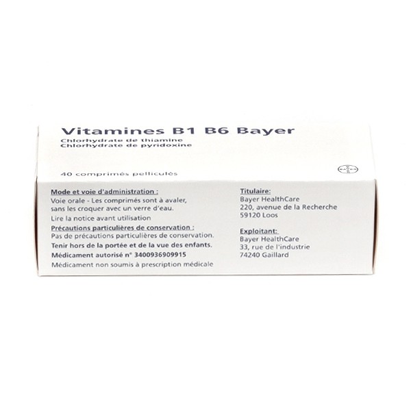 Vitamines B1 B6 Bayer comprimés