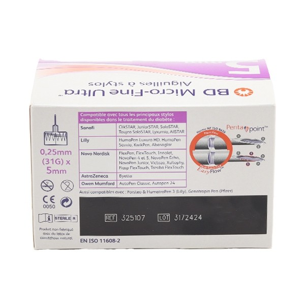 BD Micro Fine Ultra aiguille pour stylo à insuline x100