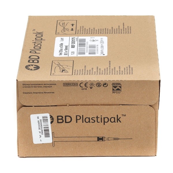 BD Plastipak seringue 3 pièces 1ml avec aiguille x120