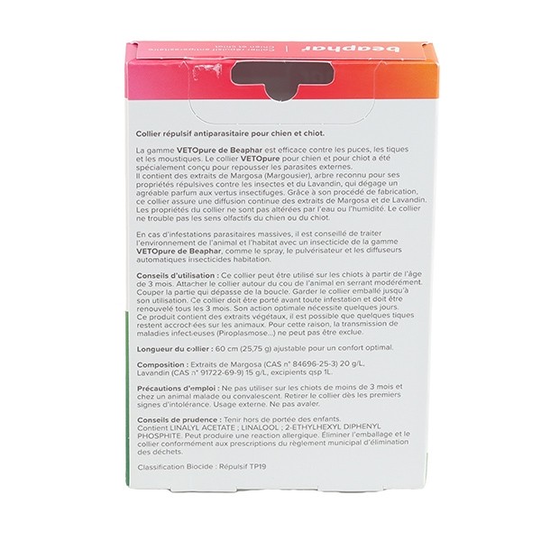 Collier répulsif antiparasitaire Vetopure Chien
