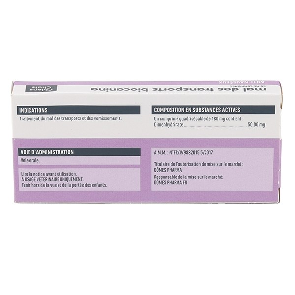 Biocanina Mal des transports comprimés anti-nauséeux
