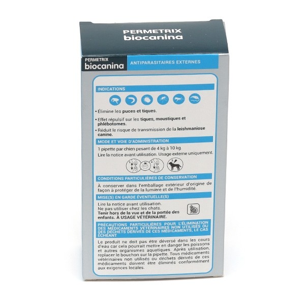 Biocanina Permetrix pipettes anti puce Chien