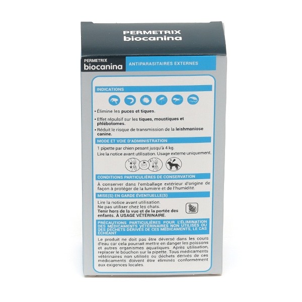Biocanina Permetrix pipettes anti puce Chien