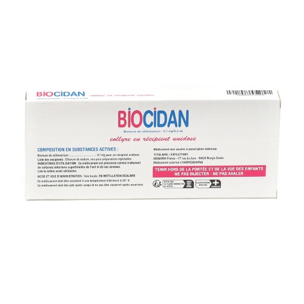 Biocidan collyre unidoses