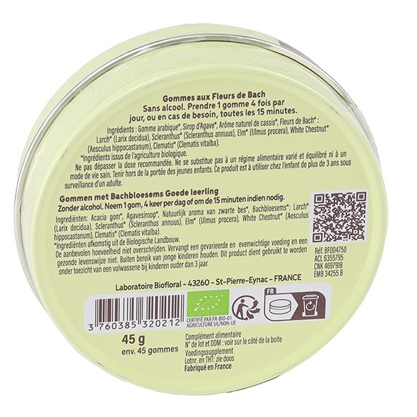 Biofloral Fleurs de Bach gummies enfant Bon élève bio