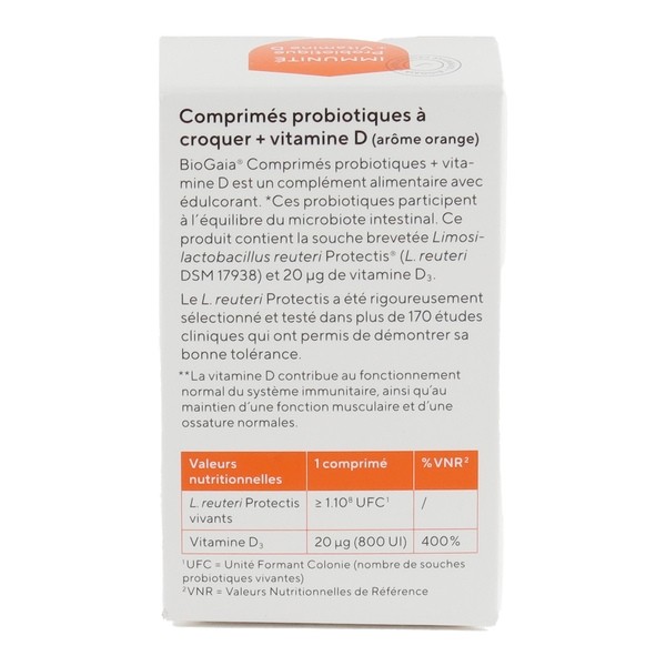 Biogaia Probiotiques + Vitamine D comprimés à croquer