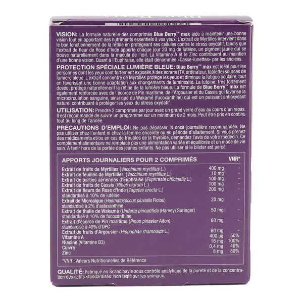 Blue Berry Max comprimés pour les yeux