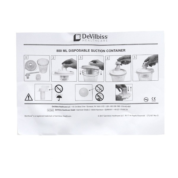 Bocal succion avec couvercle et filtre HEPA pour aspirateur de mucosités VacuAide