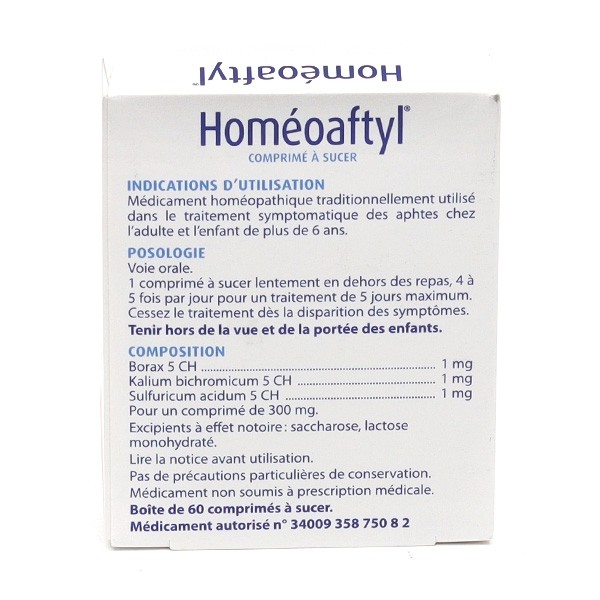 Homéoaftyl Boiron comprimés à sucer