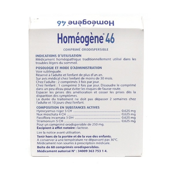 Homéogène 46 Boiron comprimés orodispersibles