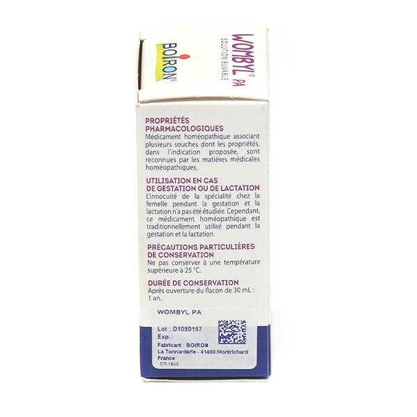 Boiron Wombyl PA solution buvable vétérinaire