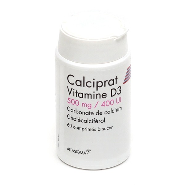 Calciprat Vitamine D3 500 mg/400 UI comprimés à sucer