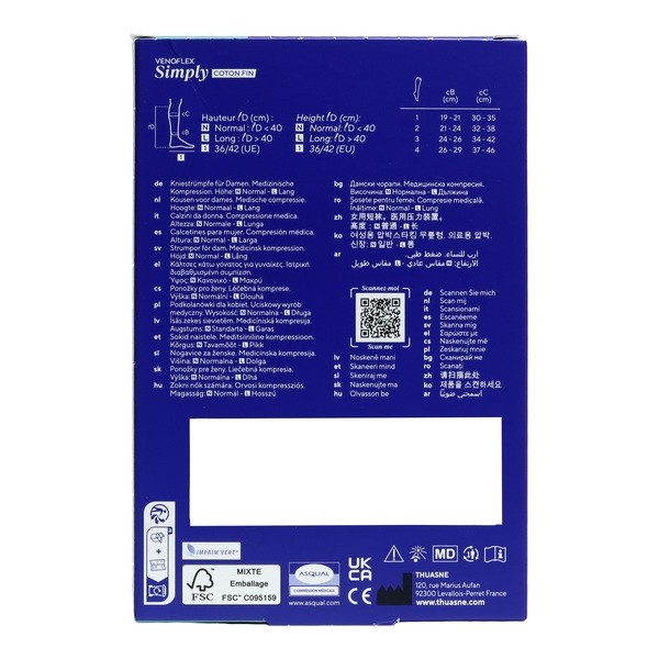 Venoflex Simply Coton Fin Chaussettes de Contention Femme classe 2