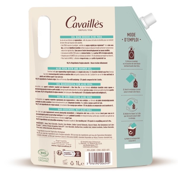 Cavaillès Gel bain douche Aloe Vera Bio