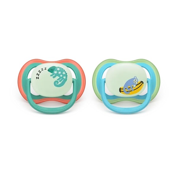 Avent Ultra Air Nightime Sucette anatomique silicone 6-18 mois