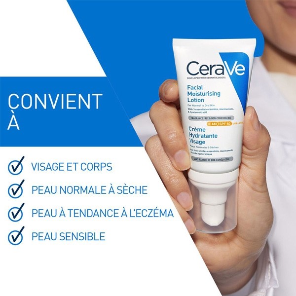 Cerave Crème hydratante visage SPF 50