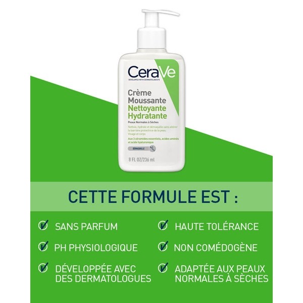 CeraVe Crème moussante nettoyante hydratante