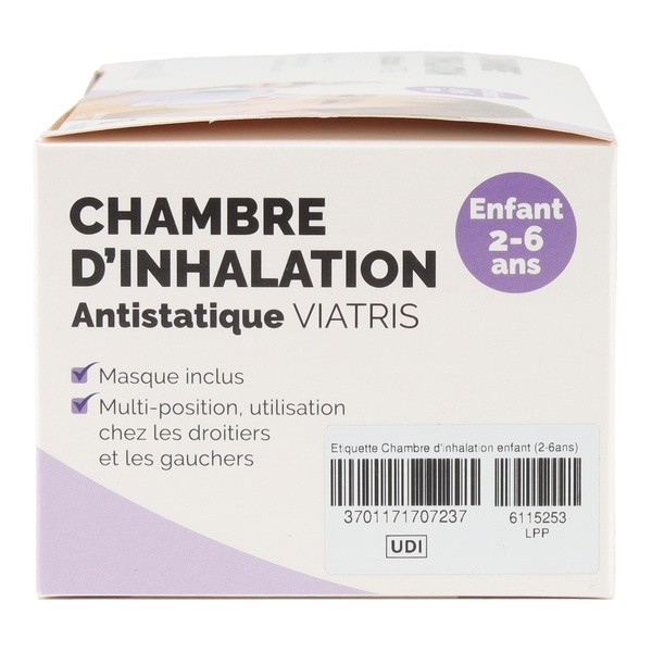 Chambre d'inhalation antistatique 2-6 ans