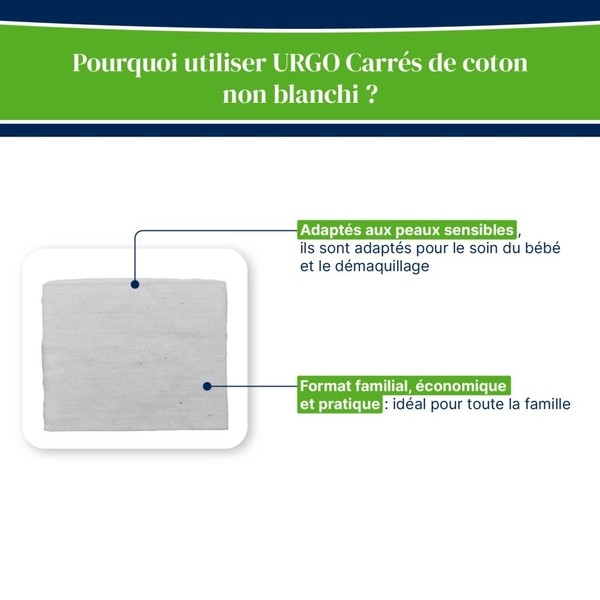 Urgo Carrés de coton non blanchi