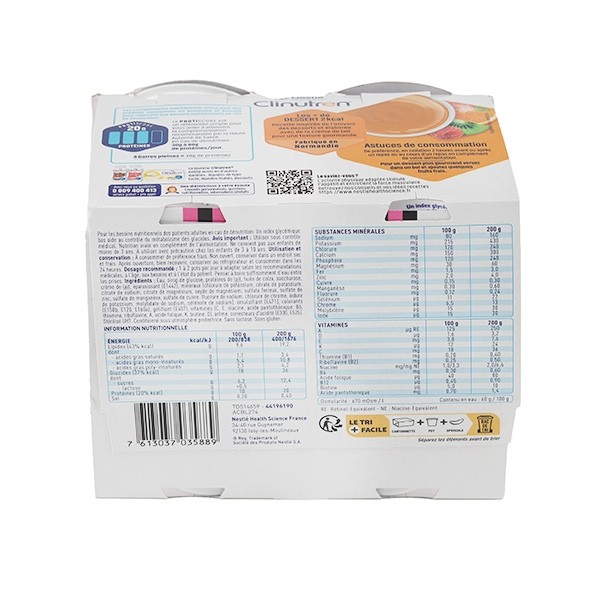 Clinutren Dessert 2kcal HP/HC+ saveur Caramel